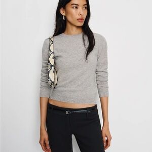 Reformation Light Gray Crewneck Knit Sweater